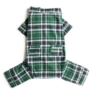 Fab Dog Green Plaid Flannel Pajamas
